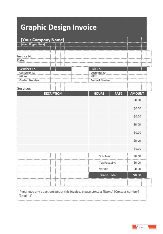 Graphic Design Invoice Template PSD template